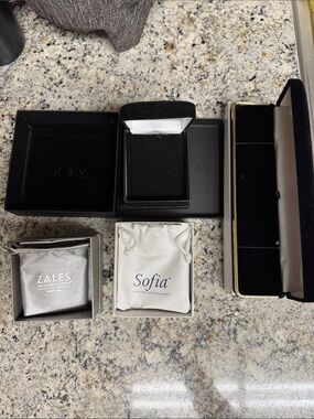 Zales Silver Jewelry Box and Pouch